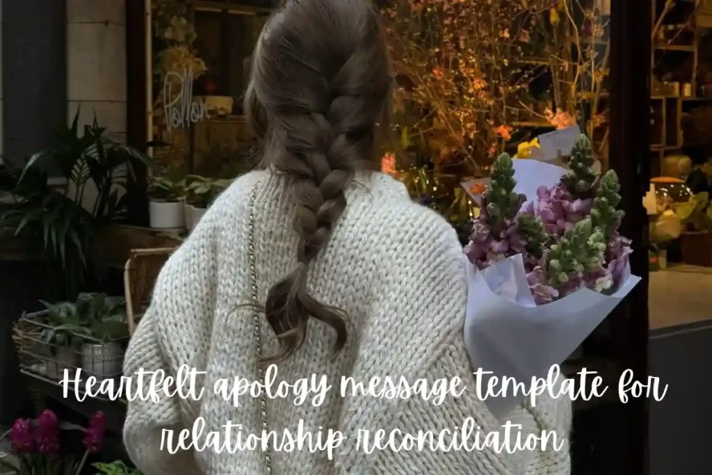 Heartfelt apology message template for relationship reconciliation